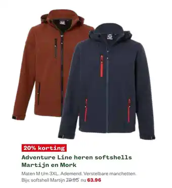 Welkoop Adventure Line heren softshells Martijn en Mork Maten M t/m 3XL aanbieding