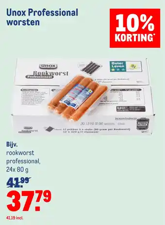 Makro Unox professional worsten aanbieding