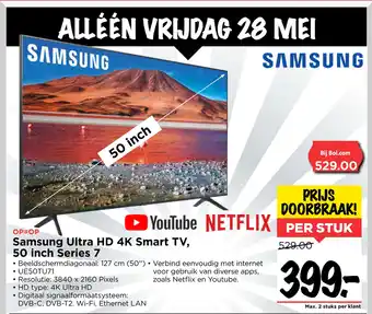 Vomar Voordeelmarkt Samsung Ultra HD 4K Smart TV, 50 inch Series 7 aanbieding