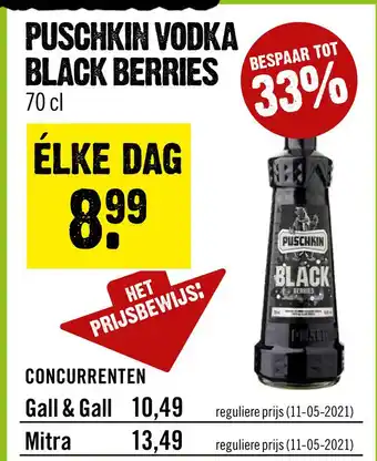 Dirck 3 Puschkin Black Berries 70 cl aanbieding