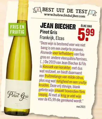 Dirck 3 Jean Biecher Pinot Gris 75 cl aanbieding