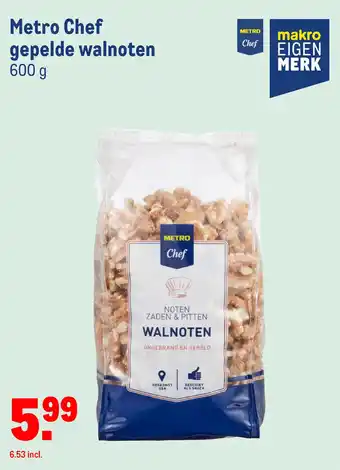 Makro Metro Chef gepelde walnoten aanbieding