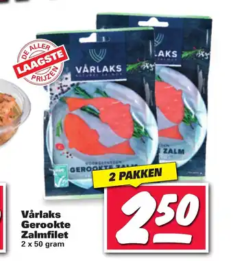 Nettorama Varlaks Gerookte Zalmfilet 2 x 50 gram 2 pakken aanbieding