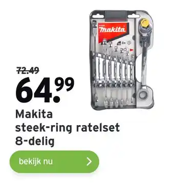 GAMMA Makita steek-ring ratelset 8-delig aanbieding