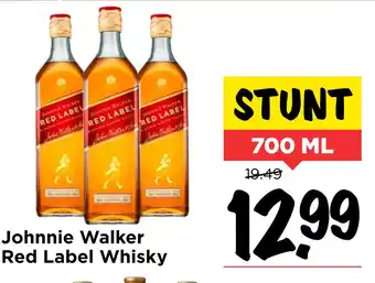 Vomar Voordeelmarkt Johnnie Walker Red Label Whisky 700ml aanbieding