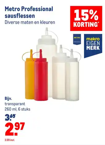 Makro Metro Professional sausflessen aanbieding