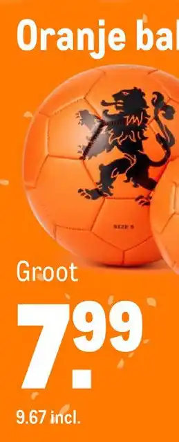 Makro Oranje bal Groot aanbieding