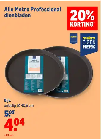 Makro Alle Metro Professional dienbladen aanbieding