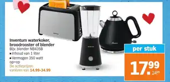 Albert Heijn Inventum waterkoker, broodrooster of blender aanbieding