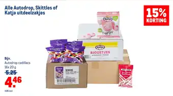 Makro Alle Autodrop, Skittles of Katja uitdeelzakjes aanbieding