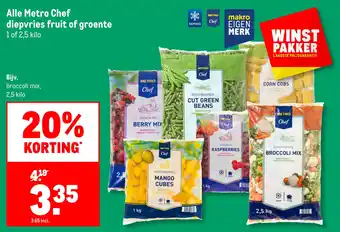 Makro Alle Metro Chef diepvries fruit of groente aanbieding