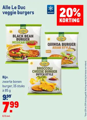 Makro Alle le duc veggie burgers aanbieding