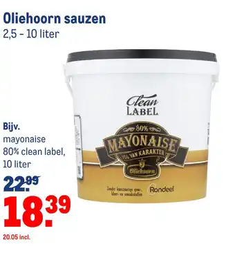 Makro Oliehoorn sauzen 10 liter aanbieding