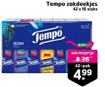 Trekpleister Tempo zakdoekjes 42 x 10 stuks aanbieding