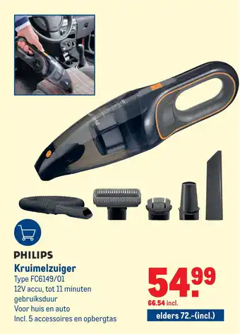 Makro PHILIPS Kruimelzuiger Type FC6149/01 aanbieding