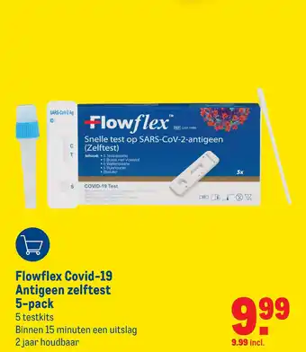 Makro Flowflex Covid-19 Antigeen zelftest 5-pack aanbieding