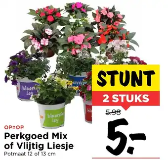 Vomar Voordeelmarkt Perkgoed mix of vlijtig liesje aanbieding