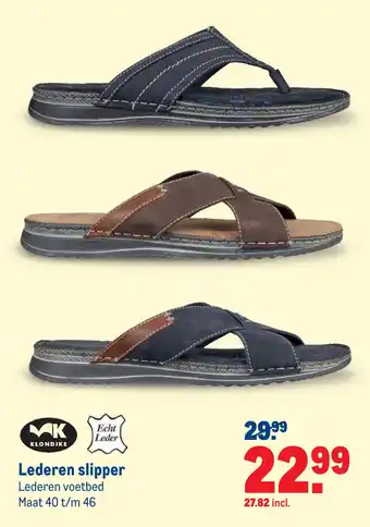 Makro Lederen slipper aanbieding