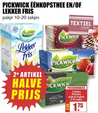 MCD Supermarkt Pickwick éénkopsthee en/of lekker fris aanbieding