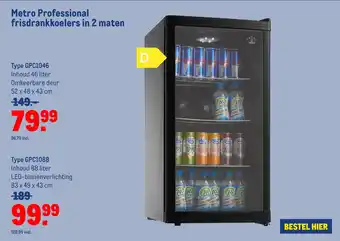 Makro Metro Professional frisdrankkoelers in 2 maten aanbieding