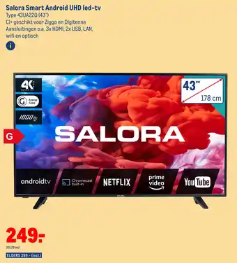 Makro Salora Smart Android UHD led-tv aanbieding