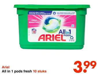 Wibra Ariel All in 1 pods fresh 10 stuks aanbieding