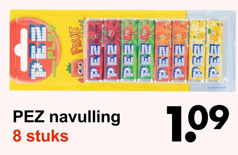 PEZ navulling aanbieding bij Wibra