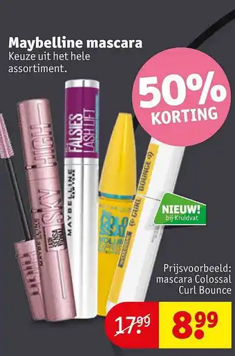 Kruidvat Maybelline Mascara 50% Korting aanbieding