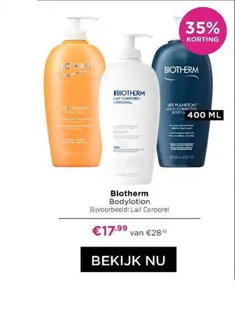 ICI Paris XL Biotherm Bodylotion 35% Korting aanbieding