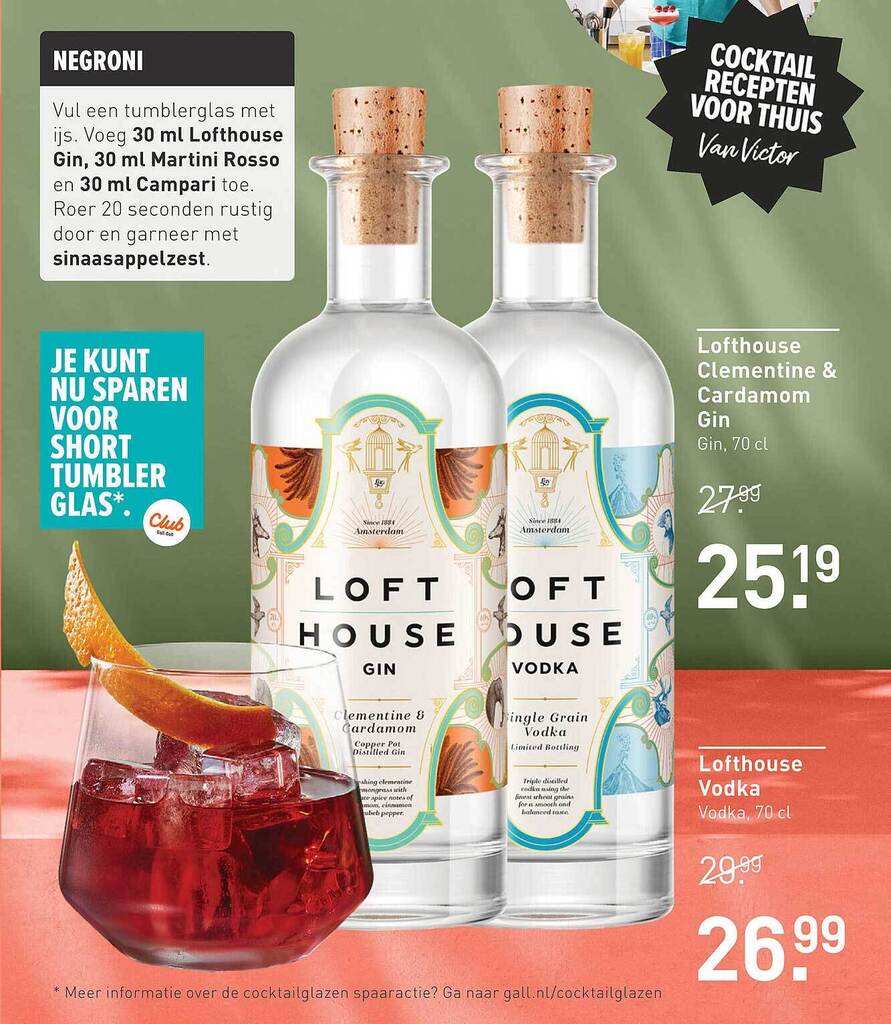 Lofthouse Clementine & Cardamom Gin Of Lofthouse Vodka aanbieding bij