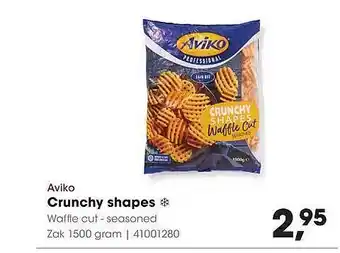 HANOS Aviko Crunchy Shapes Waffle Cut - Seasoned aanbieding