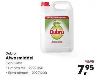 HANOS Dubro Afwasmiddel Can 5 Liter aanbieding