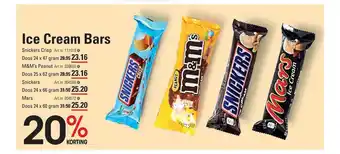 Sligro Ice Cream Bars Snickers Crisp Of M&M's Peanut Of Snickers Of Mars aanbieding