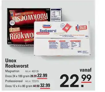 Sligro Unox Rookworst aanbieding