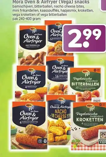 Dagwinkel Mora Oven & Airfryer (Vega) Snacks Bamischijven, Bitterballen, Nacho Cheese Bites, Mini Frikandellen, Kaassoufflés, Hapjesmix aanbieding