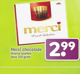 Dagwinkel Merci Chocolade aanbieding