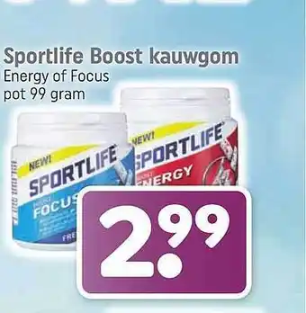 Lekker Makkelijk Sportlife Boost Kauwgom Energy Of Focus aanbieding