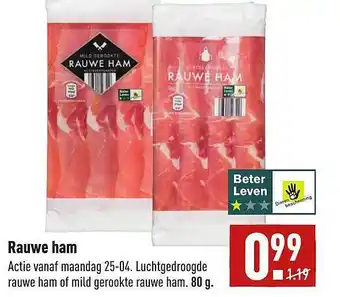 ALDI Rauwe Ham aanbieding