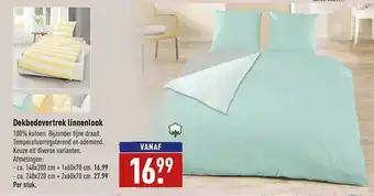 ALDI Dekbedovertrek Linnenlook aanbieding