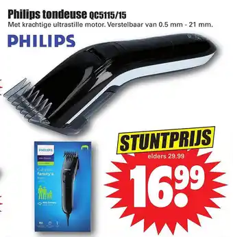 Dirk Philips Tondeuse QC5115-15 aanbieding