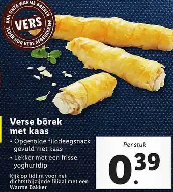 Lidl Verse Börek Met Kaas aanbieding