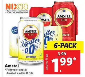 Lidl Amstel aanbieding