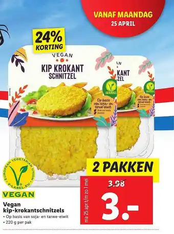 Lidl Vegan Kip-krokantschnitzels aanbieding