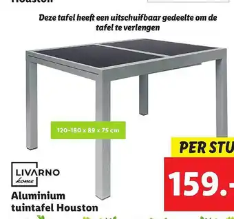 Lidl Livarno Home Aluminium Tuintafel Houston aanbieding