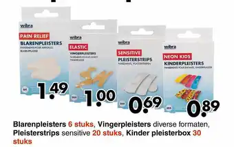 Wibra Blarenpleisters Of Vingerpleister Of Pleisterstrips Of Kinder Pleisterbox aanbieding