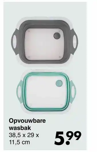 Wibra Opvouwbare Wasbak aanbieding