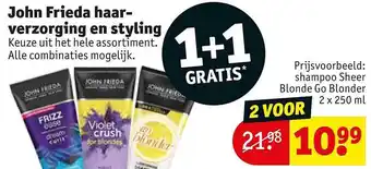 Kruidvat John Frieda Haarverzorging En Styling 1+1 Gratis aanbieding