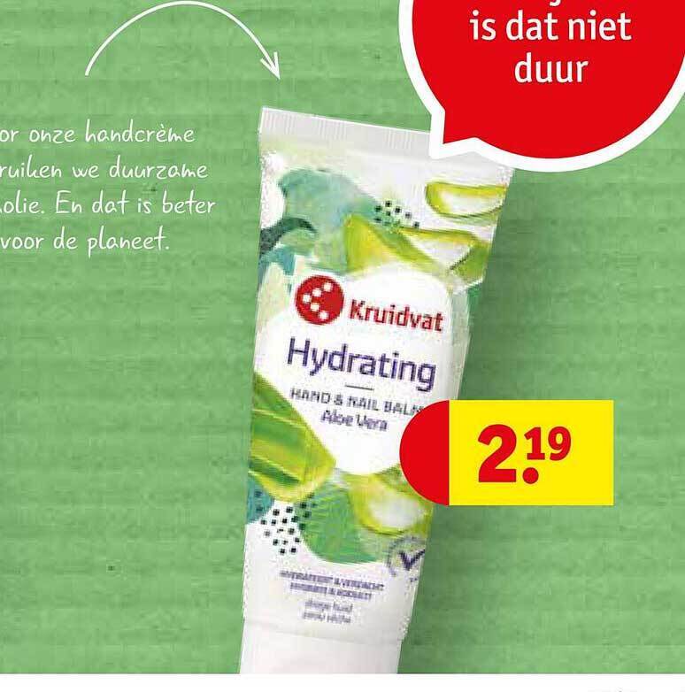 Kruidvat Hydrating Hand & Nail Balam Aloe Vera aanbieding bij Kruidvat