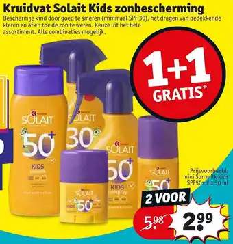 Kruidvat Kruidvat Solait Kids Zonbescherming 1+1 Gratis aanbieding