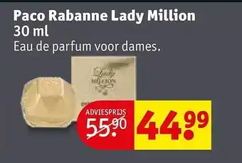 Kruidvat Paco Rabanne Lady Million Eau De Parfum Voor Dames aanbieding